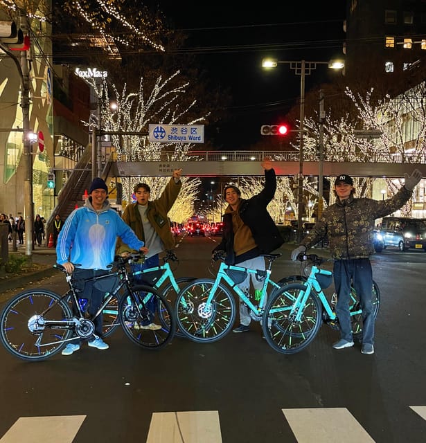 Tokyo: 2-Hour Night Bike Tour of the City's Hidden Gems - Omotesandos seasonal lights and polished avenues
