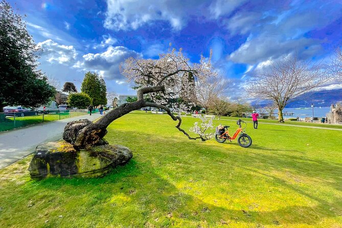 Vancouver E-Bike Rentals - Premium Seawall Bike Path Location - Stanley Park’s totem poles and waterfront paths